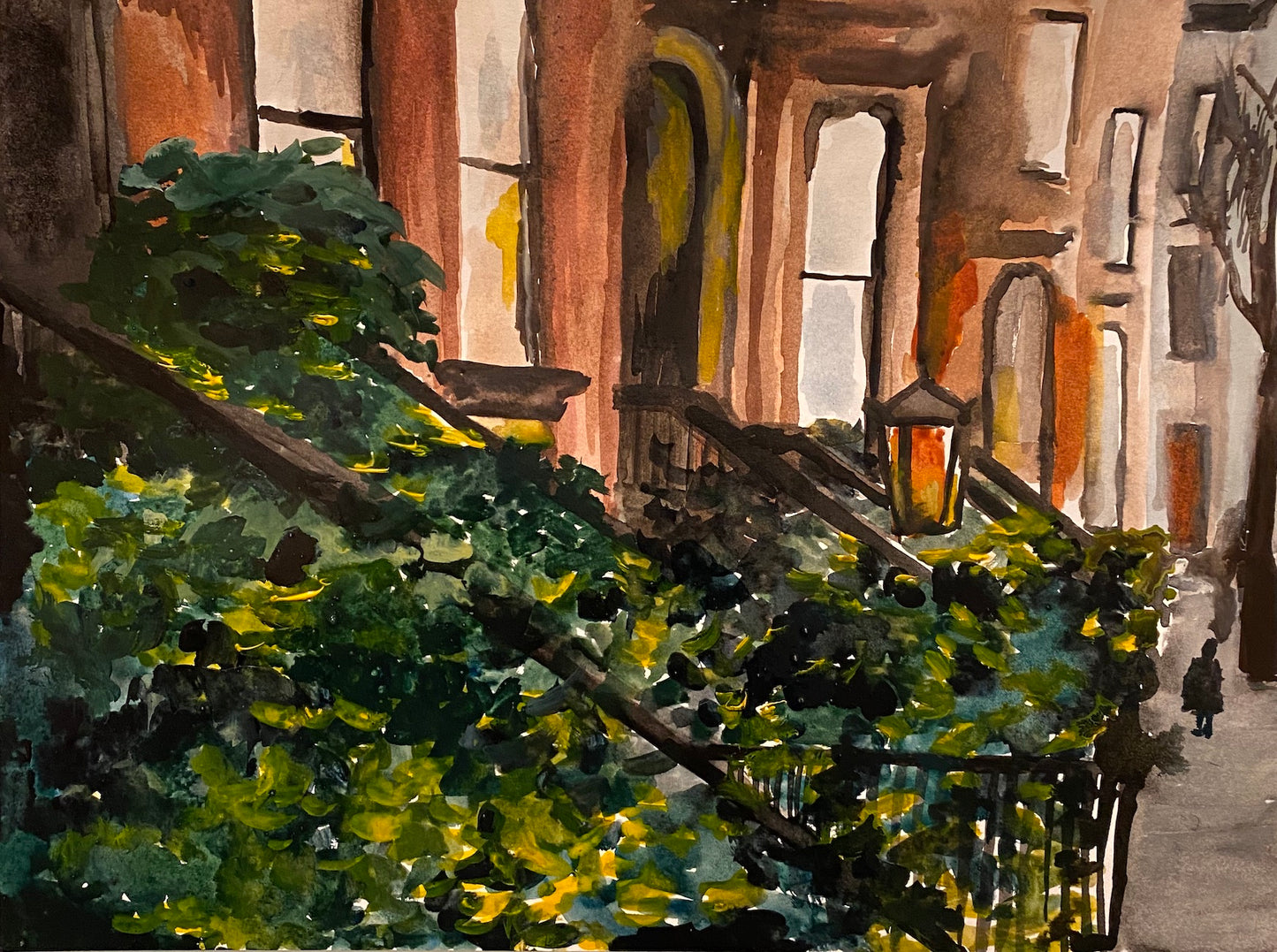 "Brooklyn Brownstones" Watercolor Print