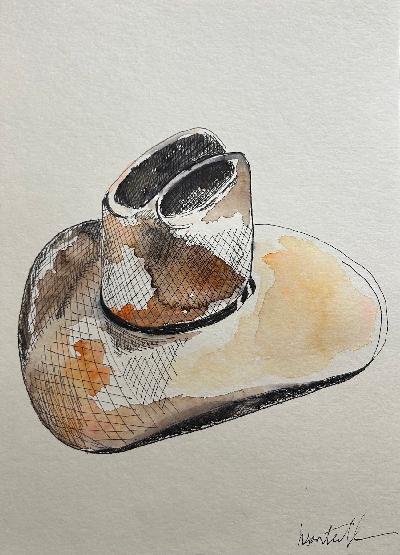 "Ranch Hat" Watercolor Print