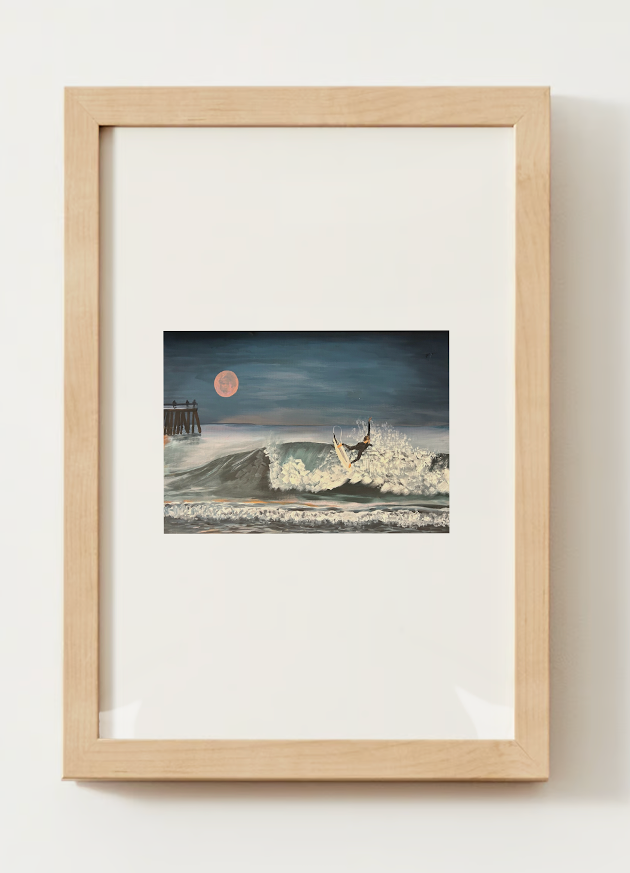 "Surfer at the Pier" Acrylic Print