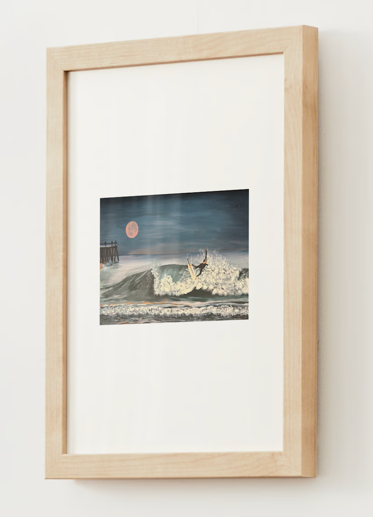 "Surfer at the Pier" Acrylic Print