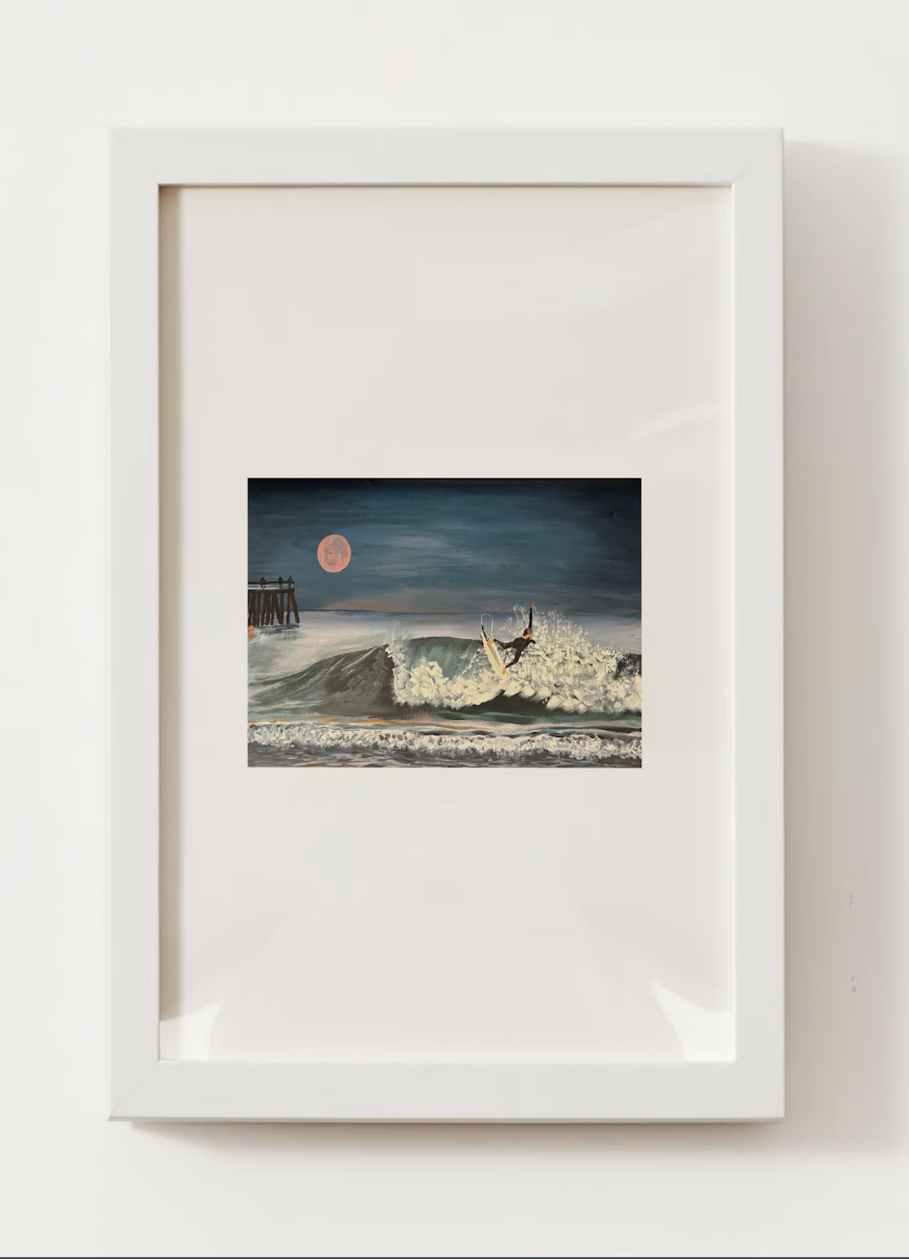 "Surfer at the Pier" Acrylic Print