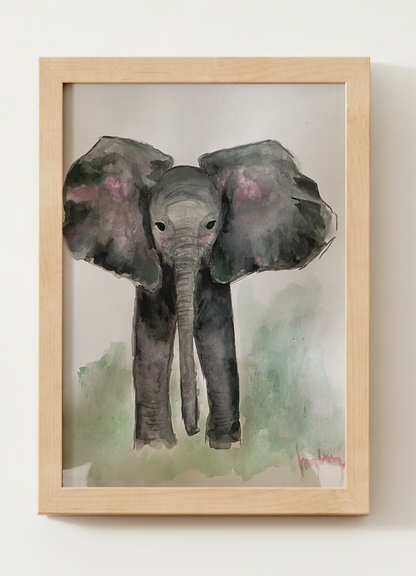 "The Elephant" Watercolor Print