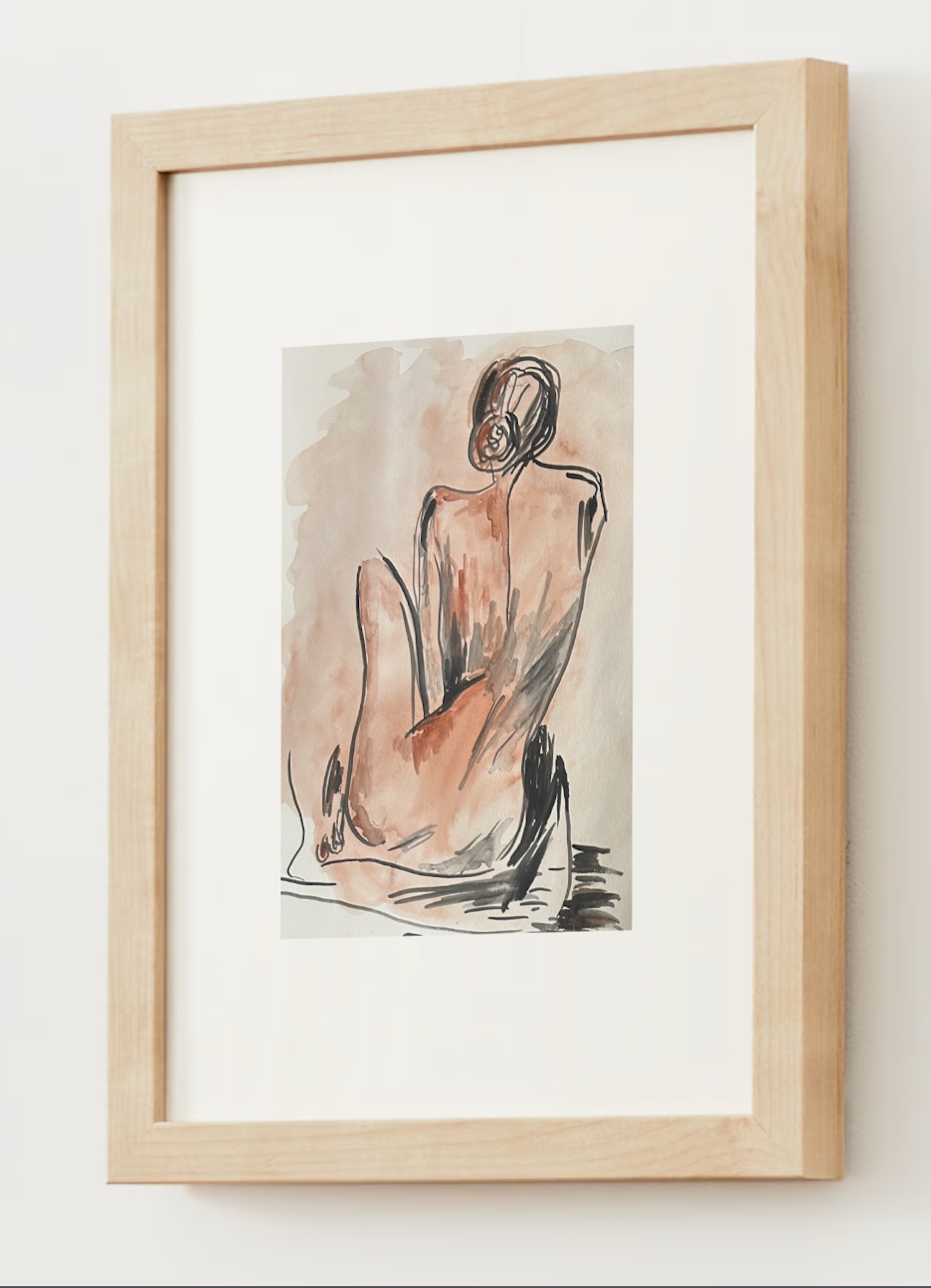 "Woman in Reflection" Watercolor Print