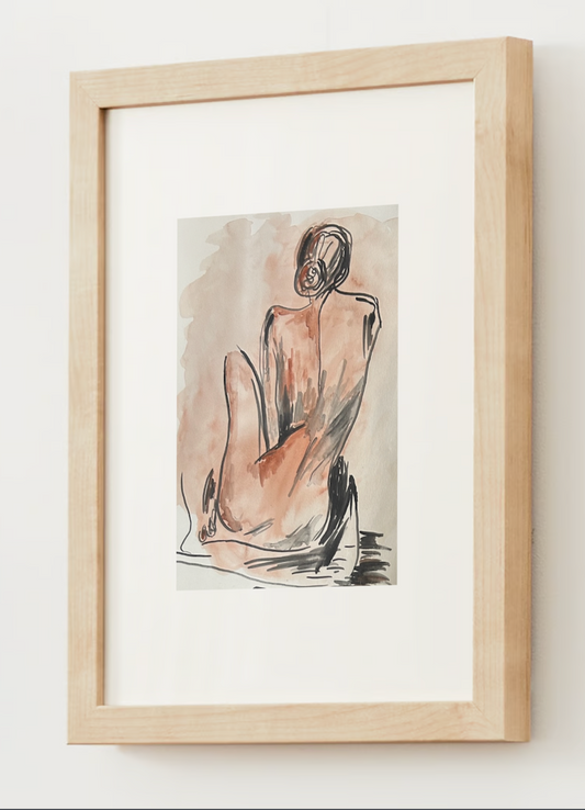 "Woman in Reflection" Watercolor Print