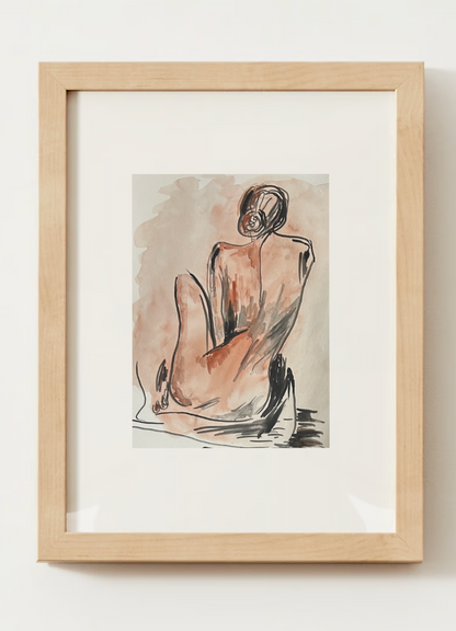 "Woman in Reflection" Watercolor Print