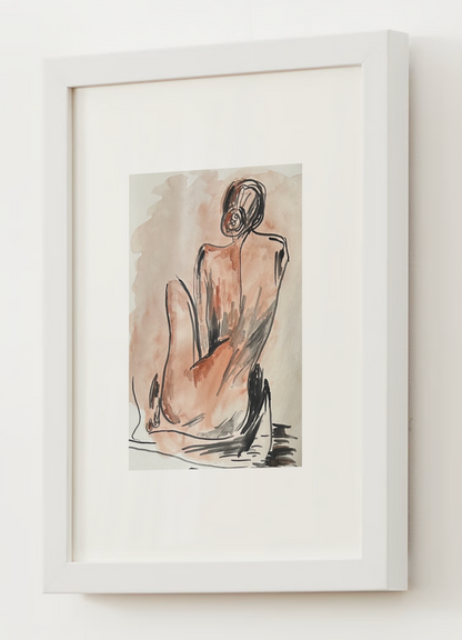 "Woman in Reflection" Watercolor Print