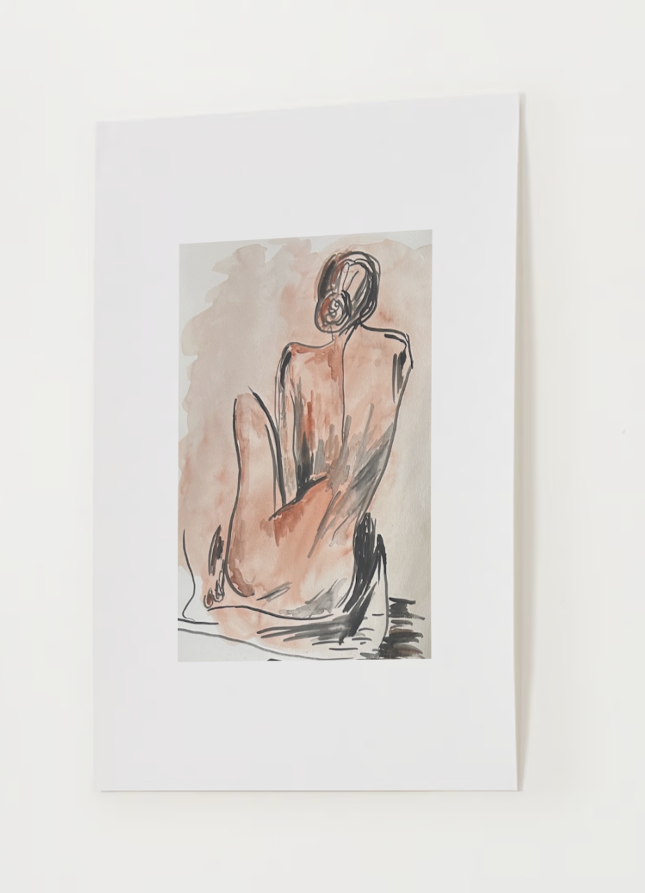 "Woman in Reflection" Watercolor Print