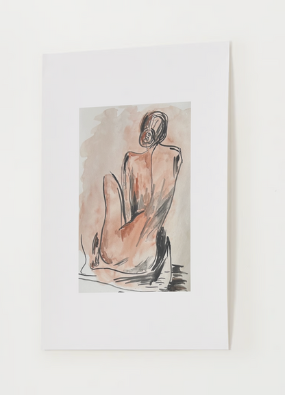 "Woman in Reflection" Watercolor Print